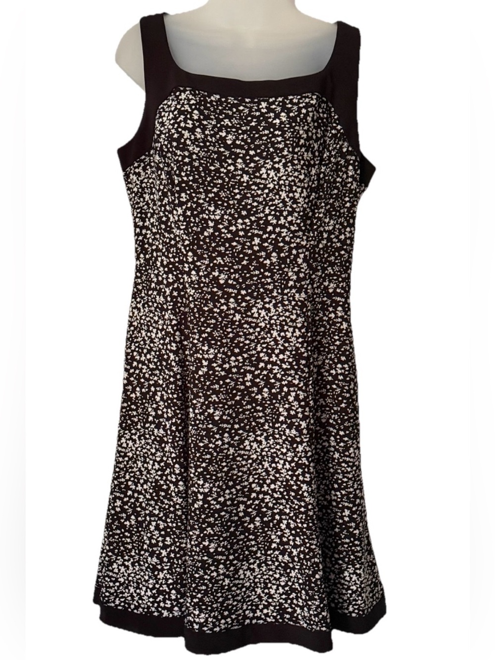 Chaps Black and White Floral Dress Sleeveless dress Size Large